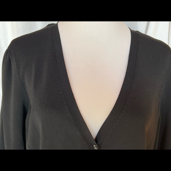 Loft Soft Blend V-Neck Cardigan Button Up Black Size XL - Picture 3 of 9